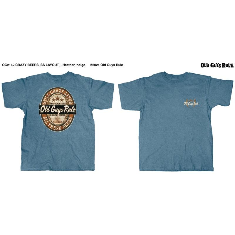 OLD GUYS RULE T-Shirt - Crazy Beers - Indigo - Willapa Marine & Outdoor
