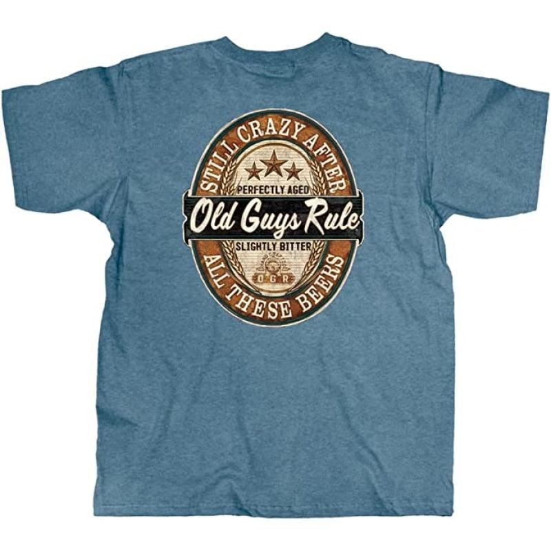 OLD GUYS RULE T-Shirt - Crazy Beers - Indigo - Willapa Outdoor
