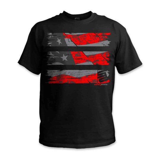 SafetyShirtz - Old Glory Stealth Safety T-Shirt - Red/Reflective/Gray/Black - Willapa Outdoor