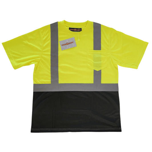 Work Ready HIVIS Black Short-Sleeve Safety Shirt - Willapa Marine & Outdoor