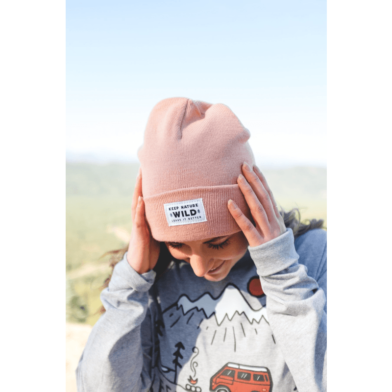 twin-pines-cuffed-beanie-rose-Willapa Outdoor