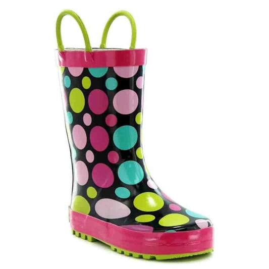 Western Chief Kids Dot Party Rain Boots - Black - Willapa Outdoor
