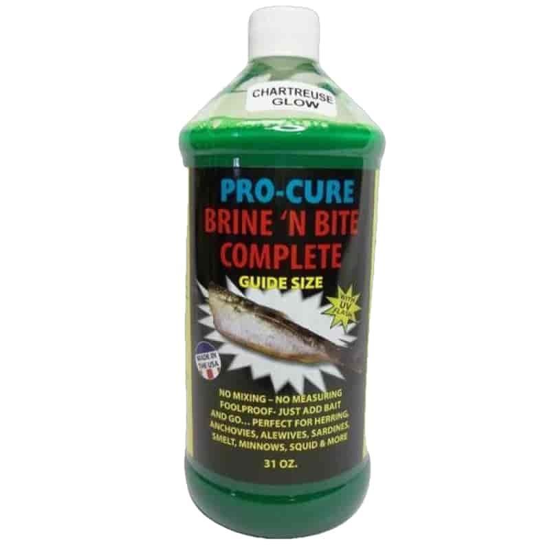Pro-Cure Brine N Bite Complete-Guide Size-Chartreuse Glow-Willapa Outdoor